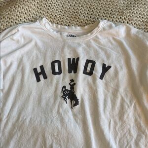 Diamond Cross Ranch x Z Supply White Tee with Black 'Howdy' Graphic